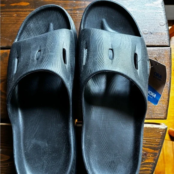 Hoka Black Sandals with Contoured Footbed - Picture 2 of 4